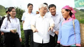 Tổng Bí thư Nguyễn Phú Trọng thăm nhà máy chè sạch Tam Đường